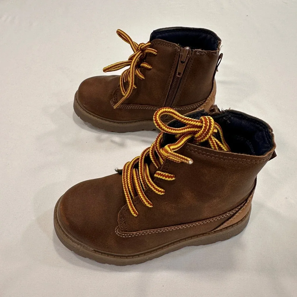 OshKosh Tierra Ankle Boots Kids Size 8 Brown Side Zip‎ Hiking | Gorpcore